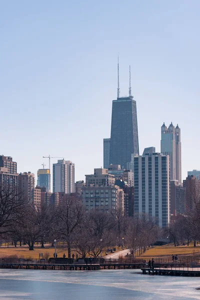 Vista Del Horizonte Chicago Desde Parte Norte Ciudad — Foto de Stock