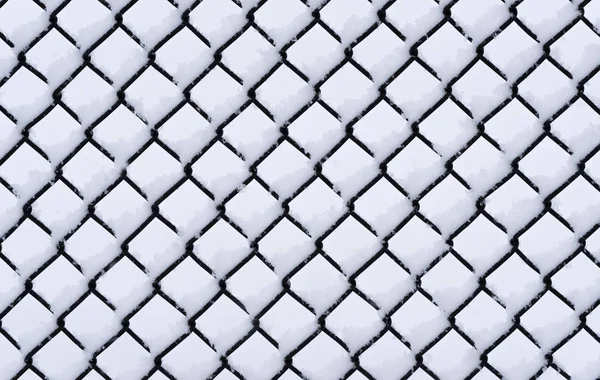 Metal Wired Fence Snow Texture Background — Stock Photo, Image