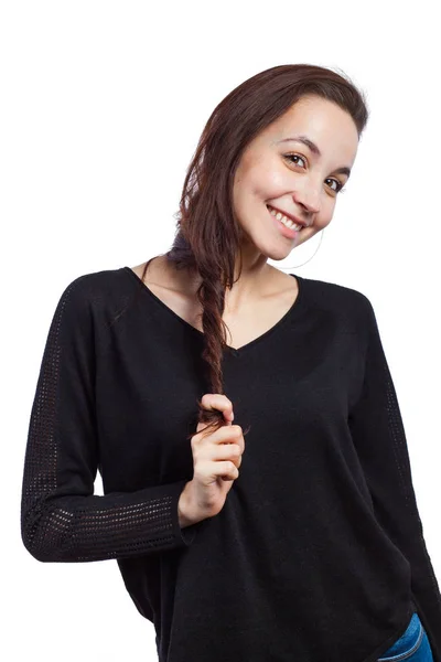Portrait of a woman with a aute smile — Stock Photo, Image