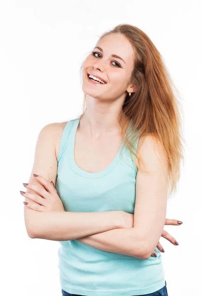 Jovem alegre mulher — Fotografia de Stock