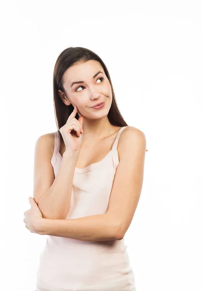 Beautiful woman looking up — Stock Photo, Image