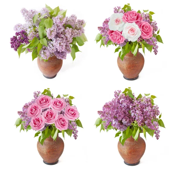 Lilac flowers bunch isolated on white background — Stock Photo, Image