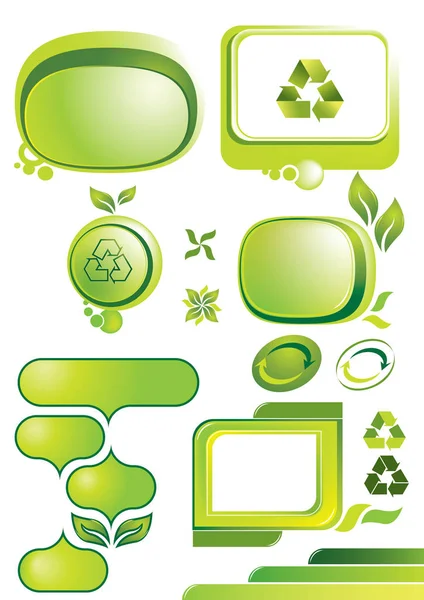 Ensemble de bannières vertes — Image vectorielle