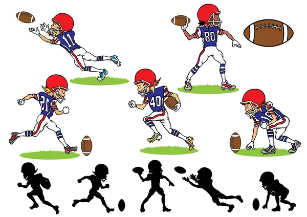 Vector designs of American football players — Stock Vector