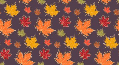 Sonbahar akçaağaç yapraklarıyla kusursuz desen