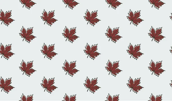 Pola mulus dengan daun maple musim gugur - Stok Vektor