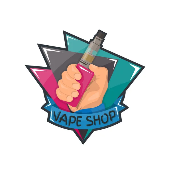 Vape λογότυπο κατάστημα — Διανυσματικό Αρχείο