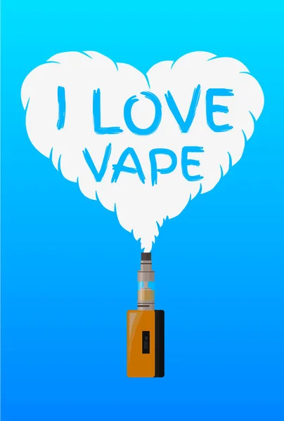 Saya suka konsep vape, logo atau desain simbol - Stok Vektor