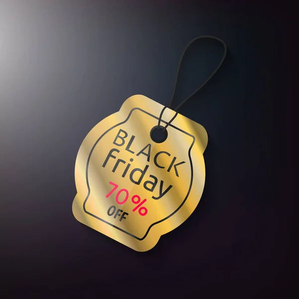 Black Friday Verkäufe Gold-Tag — Stockvektor