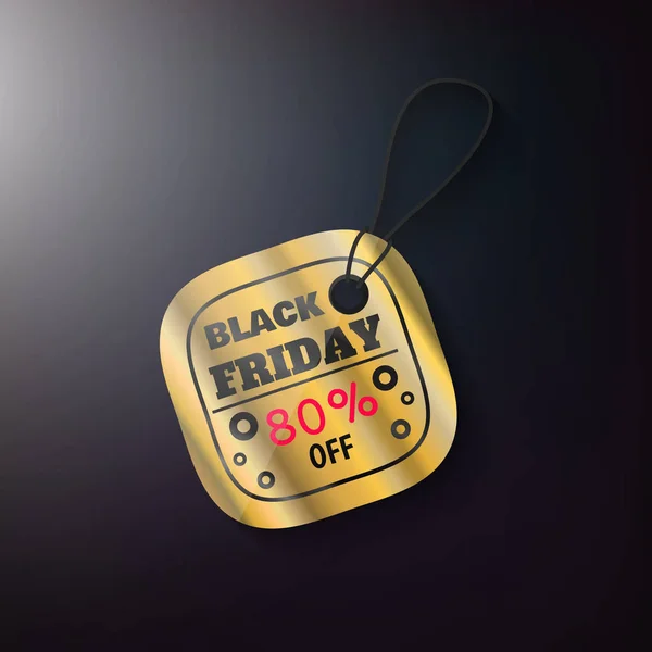 Black Friday Verkäufe Gold-Tag — Stockvektor