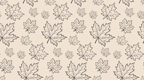 Seamless pattern with autumn maple leaves — Stock Vector