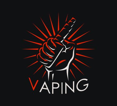 Vaping logo veya simge tasarım konsepti