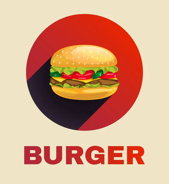 Εικονίδιο burger εικονογράφηση φορέας ενός μενού νόστιμα χάμπουργκερ — Διανυσματικό Αρχείο