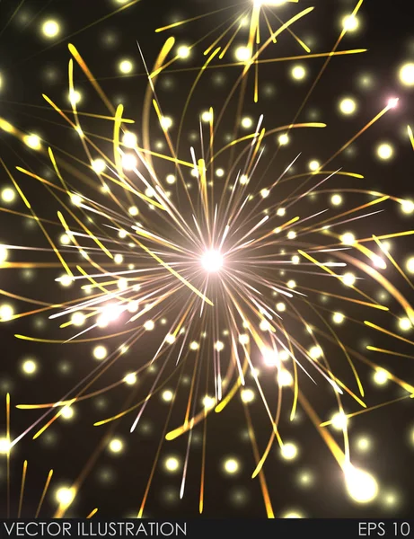Szczęśliwego nowego roku i święta fajerwerk — Wektor stockowy