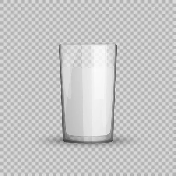 Egy pohár tej, egy átlátszó háttérb elszigetelt vektor — Stock Vector