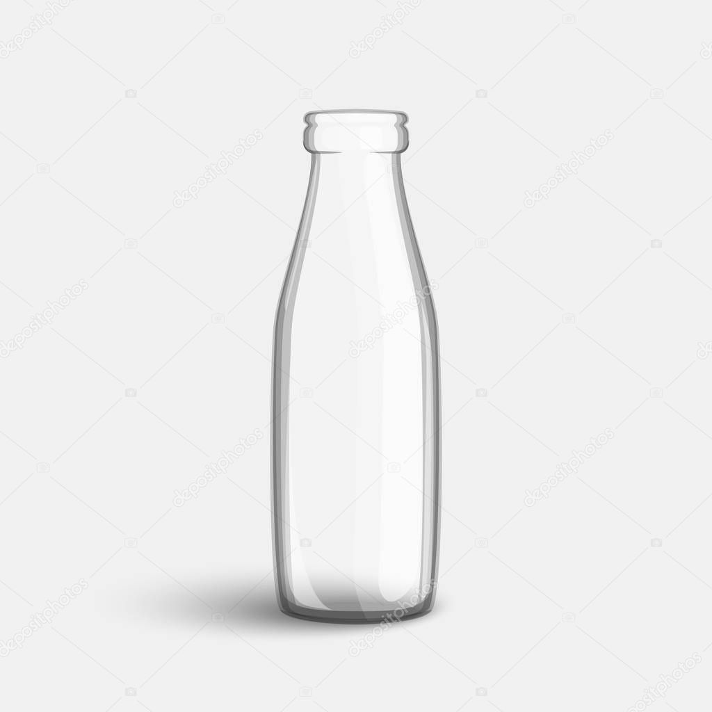 Glass bottle of milk. Isolated on a white background