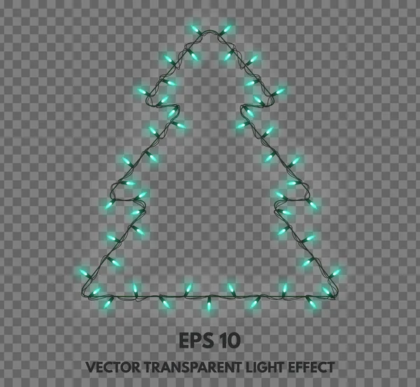 Vektor isolierte Girlanden Dekorationen in Form von Weihnachten tr — Stockvektor