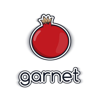 Granat bir düz Stil simge, sembol tropikal meyveler