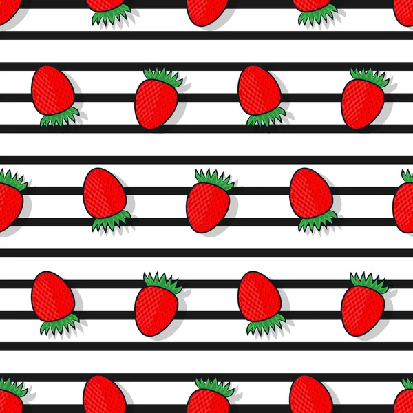 Φράουλα χωρίς συγκόλληση διάνυσμα μοτίβο σε μια επίπεδη στυλ — Διανυσματικό Αρχείο