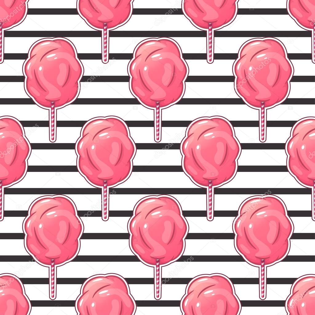 Cotton candy wrapper isolated seamlessly pattern