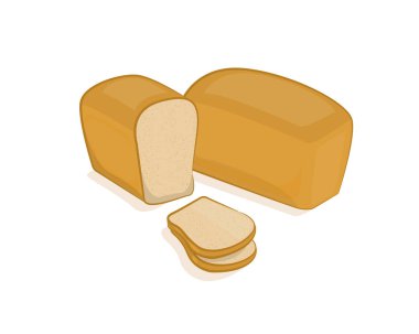 Beyaz ekmek, beyaz bir arka plan üzerine dilimlenmiş