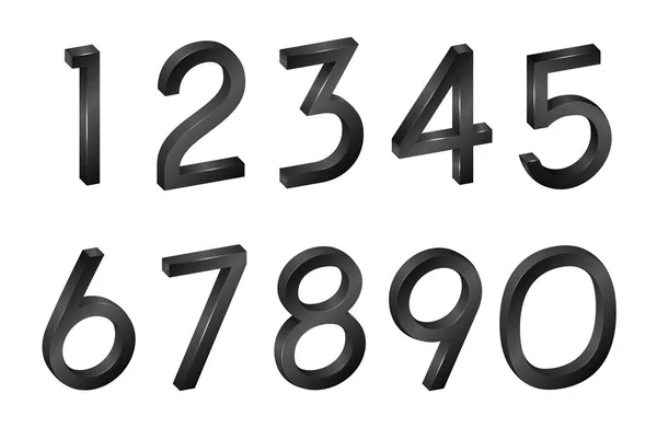 数字集合等距数学数字 — 图库矢量图片