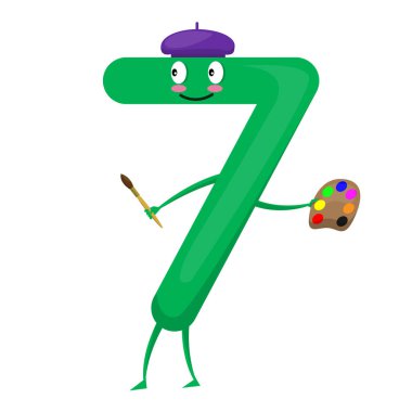 Yedi şirin eğlenceli renkli çizgi film karakterleri şeklinde anlamak