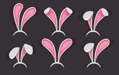 Paskalya bunny kulaklar maskesi ayarla. Ostern bahar