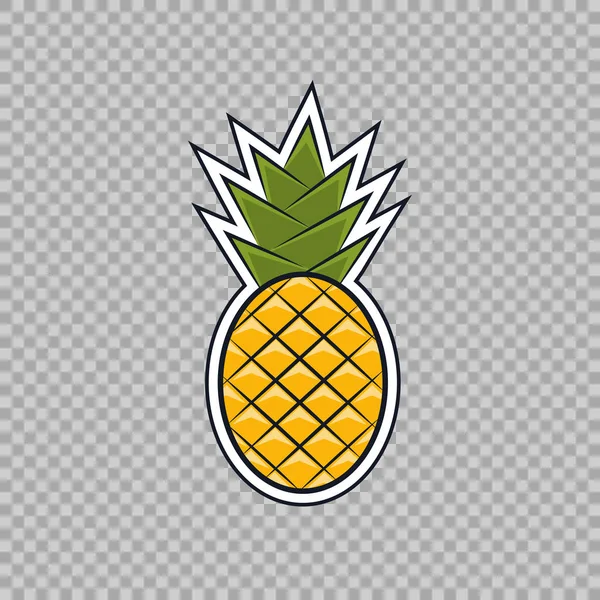 Ananász, egy lapos stílusú egy felirat. Ikon, trópusi gyümölcs elszigetelt háttér jelképe. — Stock Vector