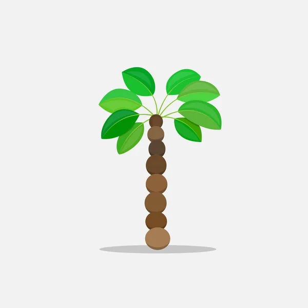 Palmeras en estilo de dibujos animados aisladas sobre fondo blanco Vector Illustration. Planta tropical de árboles de verano sobre la naturaleza para sus proyectos . — Vector de stock