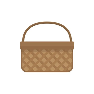 Beyaz arka plan vektör illüstrasyon izole boş sepet seti. Hasır sepetleri, piknik Paskalya tatili, hasır konteyner temiz, projeleriniz için semboller.