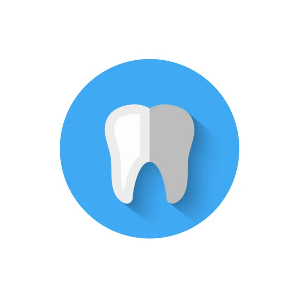 Ícone de dente isolado na ilustração vetorial de estilo de design plano. Moderno, ícone minimalista sobre o tema da estomatologia em cores elegantes. Site e design para aplicativos móveis e outros projetos seus — Vetor de Stock