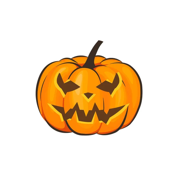Halloween se aísla con una calabaza terrible en un estilo de dibujos animados sobre un fondo blanco. Ilustración vectorial en Halloween Celebración de tus proyectos — Archivo Imágenes Vectoriales