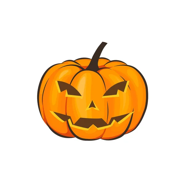 Halloween se aísla con una calabaza terrible en un estilo de dibujos animados sobre un fondo blanco. Ilustración vectorial en Halloween Celebración de tus proyectos — Archivo Imágenes Vectoriales