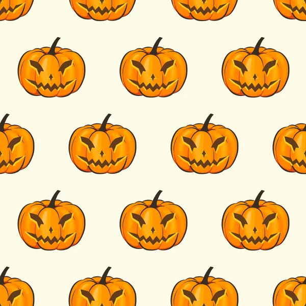 Vzor bezešvé Halloween izolované Wrap tapetu s hroznou dýně v kresleném stylu. Vektorové ilustrace Halloween téma pro vaše projekty — Stockový vektor