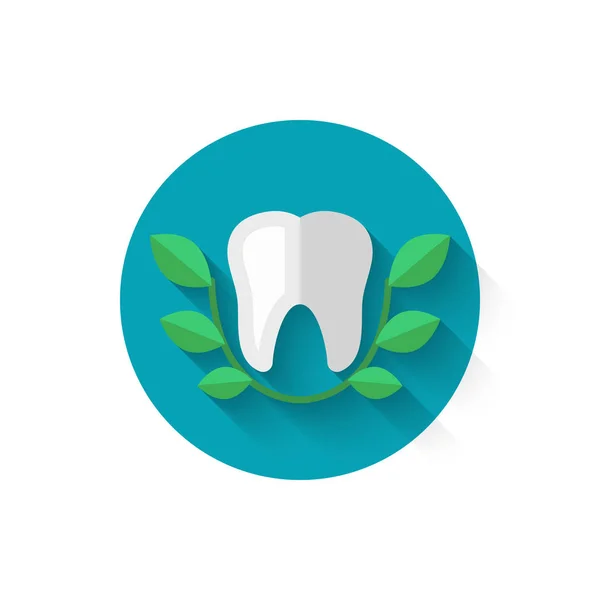 Ícone de dente isolado na ilustração vetorial de estilo de design plano. Moderno, ícone minimalista sobre o tema da estomatologia em cores elegantes. Site e design para aplicativos móveis e outros projetos seus —  Vetores de Stock