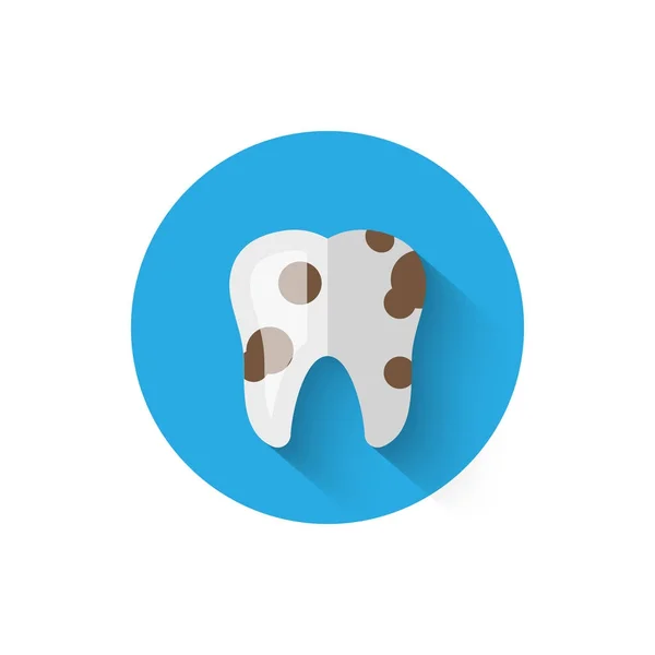 La carie dentaire, caries illustrées dans une conception de style plat de l'illustration vectorielle. icône minimaliste sur le sujet de la stomatologie. Site web et design pour applications mobiles et autres vos projets — Image vectorielle