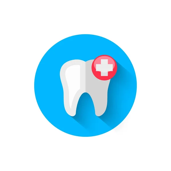 Tooth icon isolated in flat design style vector illustration. Modern, minimalist icon on the theme of stomatology in stylish colors. Website and design for mobile apps and other projects of yours — Stock Vector