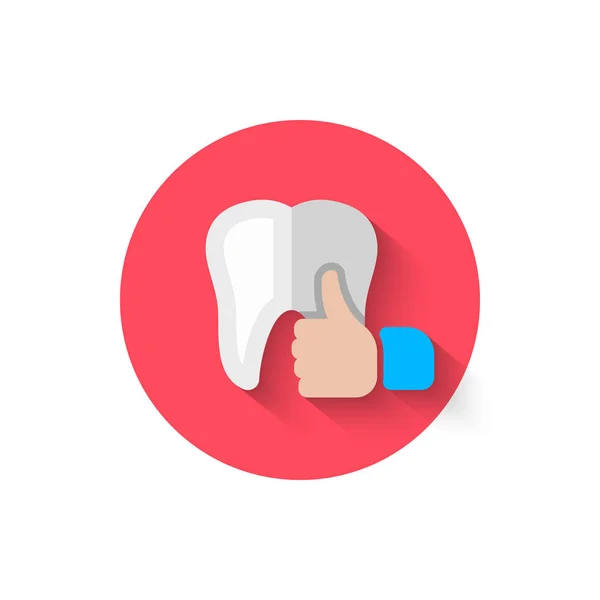 Ícone de dente isolado na ilustração vetorial de estilo de design plano. Moderno, ícone minimalista sobre o tema da estomatologia em cores elegantes. Site e design para aplicativos móveis e outros projetos seus —  Vetores de Stock