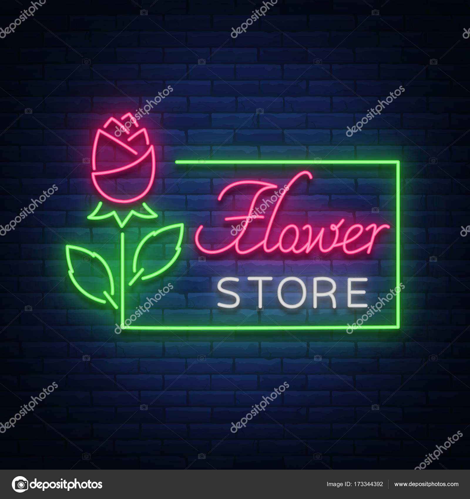 Neon sign, the word Friday Night. Vector illustration. Stock Vector