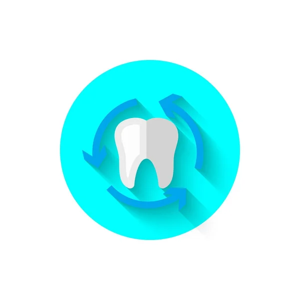 Ícone de dente isolado na ilustração vetorial de estilo de design plano. Moderno, ícone minimalista sobre o tema da estomatologia em cores elegantes. Site e design para aplicativos móveis e outros projetos seus — Vetor de Stock