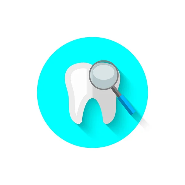 Una revisión de los dientes, ilustrado en un diseño de estilo plano de la ilustración vectorial. Icono moderno de la odontología. Sitio web y diseño para aplicaciones móviles y otros proyectos — Vector de stock