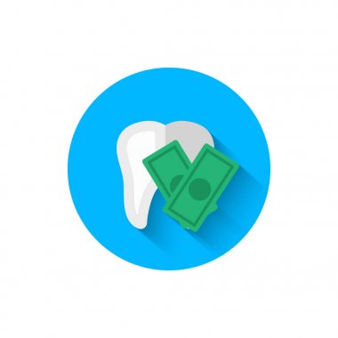 Düz tasarım stil vektör illüstrasyon izole diş simgesi. Stomatology şık renk teması modern, minimalist simgesi. Web ve mobil uygulamalar ve diğer projeler için tasarım