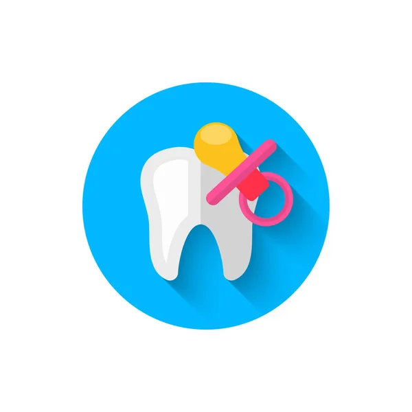 Icône de dentisterie pour enfants, illustrée dans un dessin de style plat d'illustration vectorielle. icône moderne de la dentisterie. Site web et design pour applications mobiles et autres vos projets — Image vectorielle