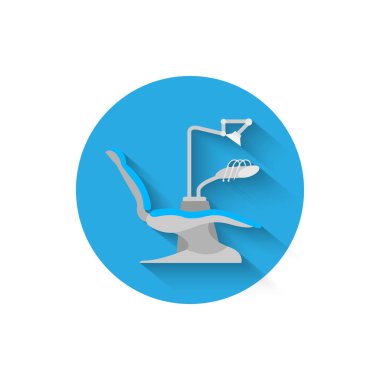Diş matkap simgesi düz tasarım stil vektör çizimde gösterilmektedir. Diş Hekimliği modern simgesi. Web sitesi ve tasarım için mobil uygulamalar ve diğer projeler