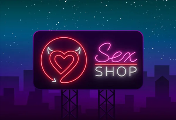 Sex vzor Logo, Sexy xxx koncept pro dospělé ve stylu neon. Neonový nápis, designový prvek, skladování, tisky, fasády, oken značky, digitální projekty. Intimní obchod. Jasná noc znamení reklamu. Vektor — Stockový vektor