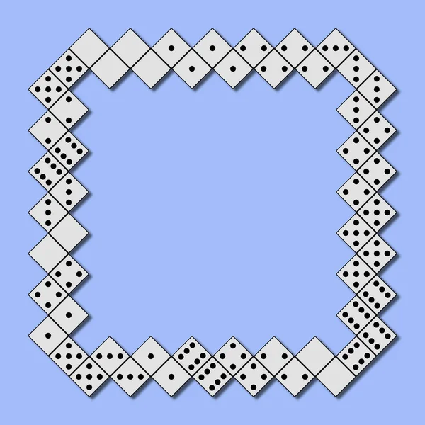 Domino Bulmacası Domino Taşlarından Yapılmış Çerçeve — Stok fotoğraf