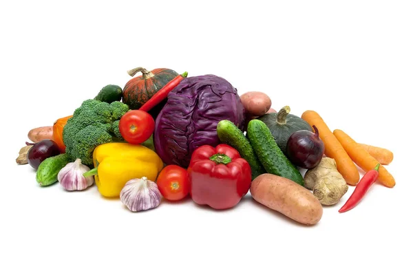 Alimentación saludable: Verduras sobre un fondo blanco . — Foto de Stock