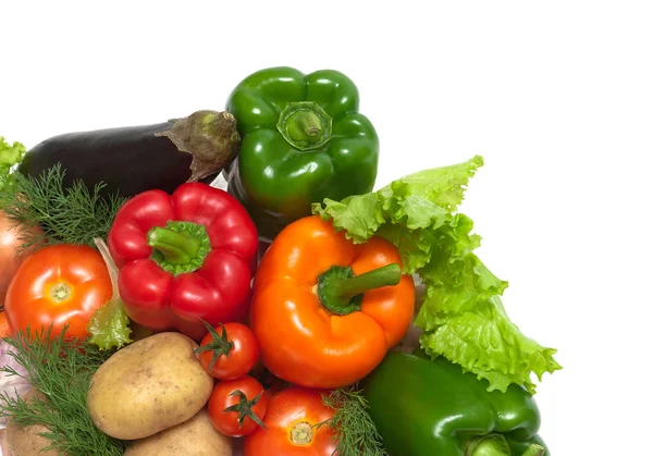 Mogen grönsaker på vit bakgrund — Stockfoto