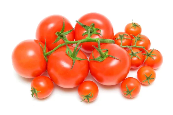 Reife Tomaten auf weißem Hintergrund — Stockfoto
